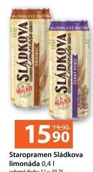 Limonáda Sládkova Staropramen