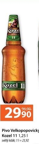 Pivo světlý ležák 11° Medium Velkopopovický Kozel