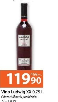 Víno Cabernet Moravia XX. Vinařství Ludwig - pozdní sběr
