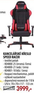 Racing chair SPEED RACER červený