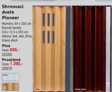 Shrnovací dveře Pioneer
