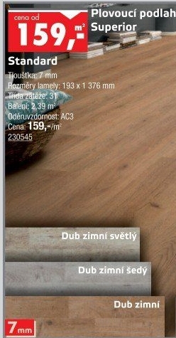 Plovoucí podlaha Kronotex
