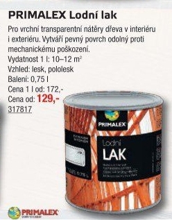 Bezbarvý lodní lak Primalex