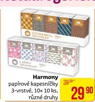 Papírové kapesníčky 3vrstvé Harmony