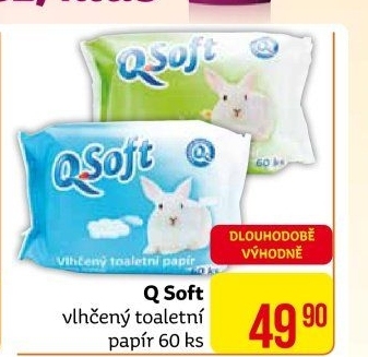 Vlhčený toaletní papírQ Soft