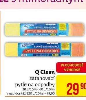 Zatahovací pytle na odpadky 120 l Q Clean