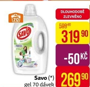 Prací gel bez chloru Savo
