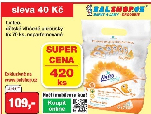 LINTEO DĚTSKÉ VLHČENÉ UB.