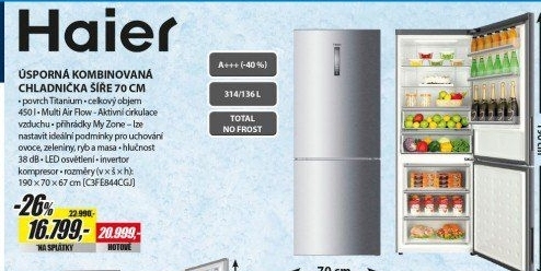 C3FE844CGJ KOMBI 2D A+++ 70x190cm HAIER