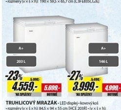 HCE 143R MRAZNIČKA PULTOVÁ A+ 146L HAIER
