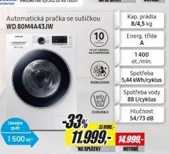 WD 80M4A43JW PRAČKA SE SUŠIČKOU SAMSUNG