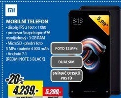 Redmi Note 5 3GB/32GB Gl.V. Black XIAOMI