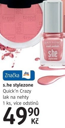 Lak na nehty quick´n crazy stylezone s.he