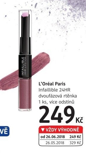 Rtěnka Infaillible 24H L'Oréal
