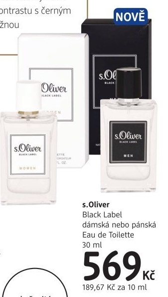 Toaletní voda pánská Black Label s.Oliver