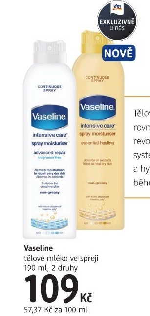 Tělové mléko ve spreji Vaseline