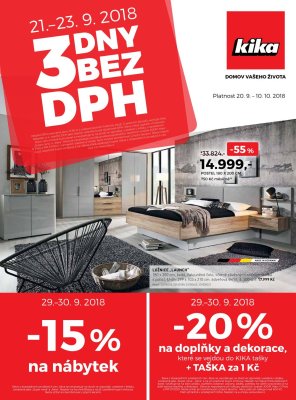 akční leták Kika nábytek 20.9.2018-10.10.2018