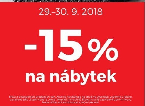 ´-15% na nábytek
