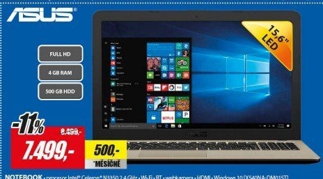 X540NA-DM015T 15,6 3350 4G 500G W10 ASUS