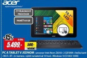 S1003-10V8 10,1 Z8350 2GB 64GB W10 ACER