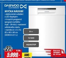 DDW A1211L MYČKA 60 CM A++DAEWOO