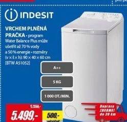 BTW A51052 (EU) PRAČKA VRCH. PL. INDESIT