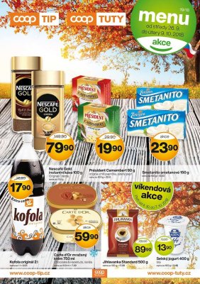 akční leták COOP 26.9.2018-9.10.2018