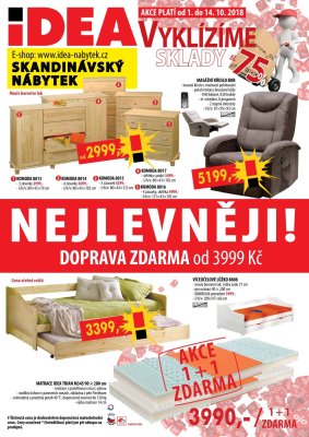 akční leták IDEA nábytek 1.10.2018-14.10.2018