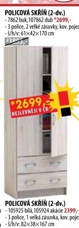 Skříň dvoudveřová 7862 buk
