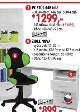 Psací stůl 60044 ořech/bílá