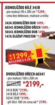 Jednolůžko 343 bílá 90x200