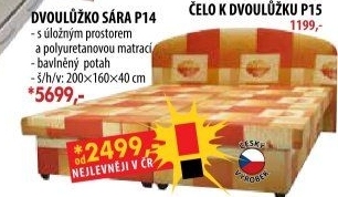 Dvoulůžko SÁRA s úložným prostorem