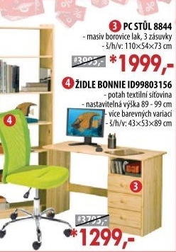 PC stůl 8844 lakovaný