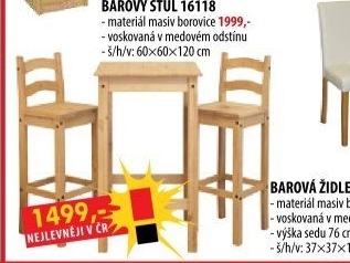 Barový stůl CORONA 2 vosk 16118