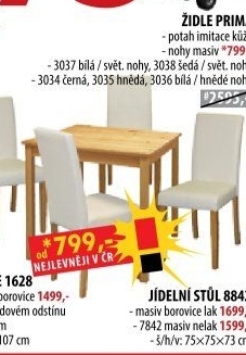 Židle PRIMA bílá 3037