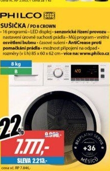 PD 8 Crown sušička prádla PHILCO