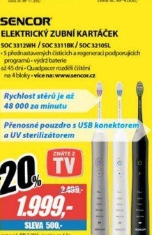 SOC 3312WH zubní kartáčekSENCOR