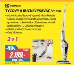 ZB 3102 TYČOVÝ VYSAVAČ 2v1ELECTROLUX