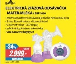 BBP 1020 Elektr. odsávačka mlékaBAYBY