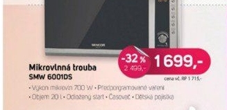 SMW 6001DS trouba mikrovlnná SENCOR