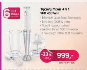 SHB 4501WH tyčový mixérSENCOR