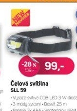 SLL 59 ČELOVKA 3 WATT COB 3XAAASENCOR