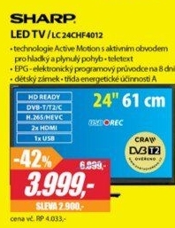 LC 24CHF4012 100Hz DVB-T2 H265SHARP
