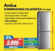 VC 1592S CHLADNIČKA KOMBIAMICA