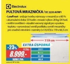 EC 2233AOW1 MRAZNIČKA TRUHL. ELECTROLUX