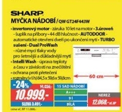 QW GT24F443W MYČKA 60CMSHARP