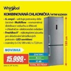 WTNF 83ZMXH CHLADNIČKA KOMBIWHIRLPOOL