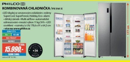 PX 5161 X Americká chladnička SBS PHILCO