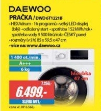 DWD 6T1221B PRAČKA 6kg1200ot A+++ DAEWOO