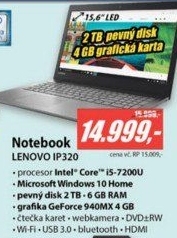 IP320 15,6 FHD i5 6GB 2T 4GB W10 LENOVO